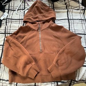 Lululemon Roasted Brown Oversized Scuba Half Zip